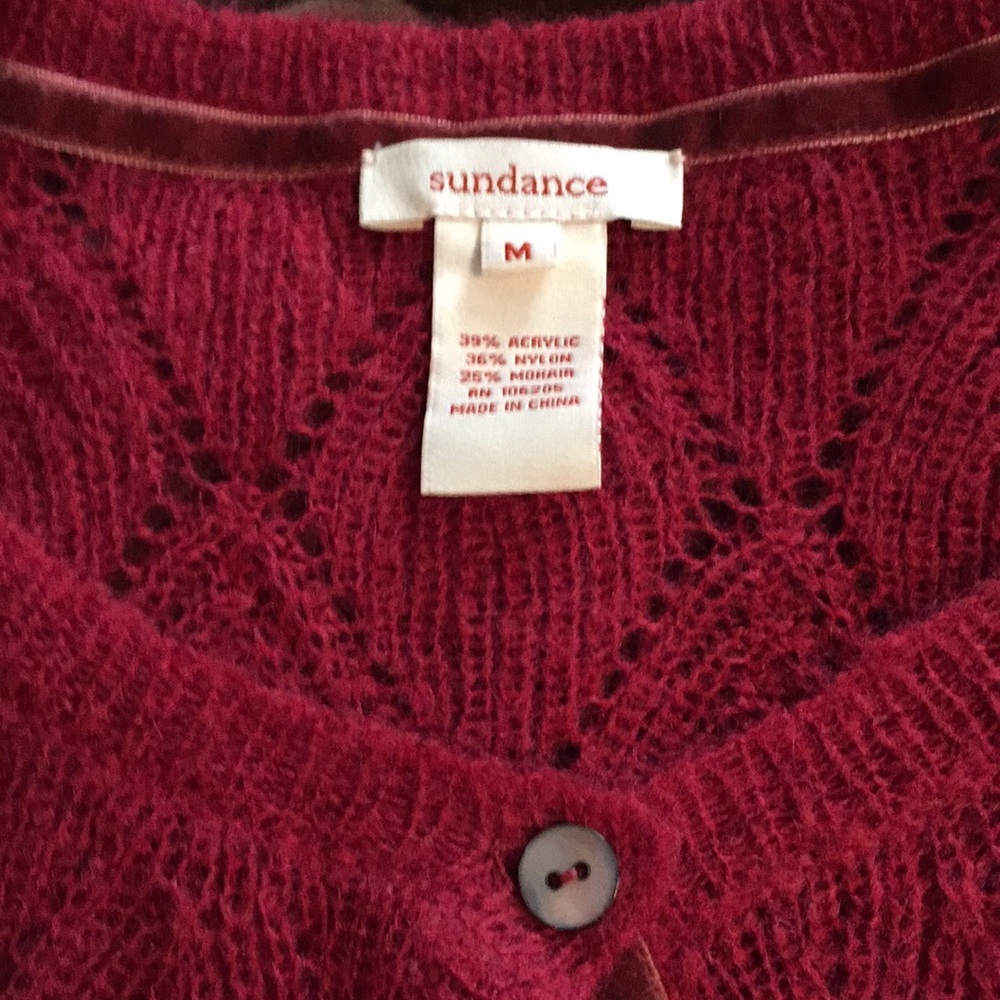 Sundance cranberry cardigan-never worn